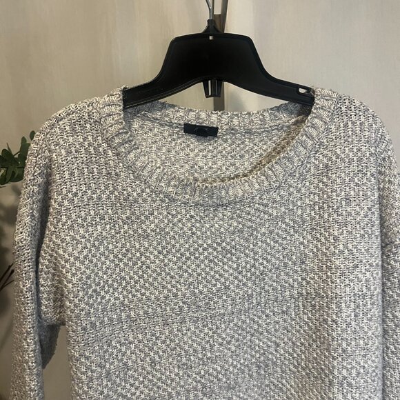 ARDENE Women's Grey Crew Neck Boxy Pullover Knit Sweater Medium Zipper Side - Picture 2 of 8